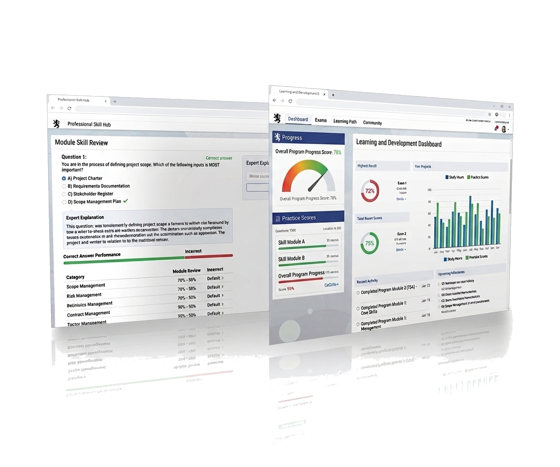 Lending Exam progress dashboard preview